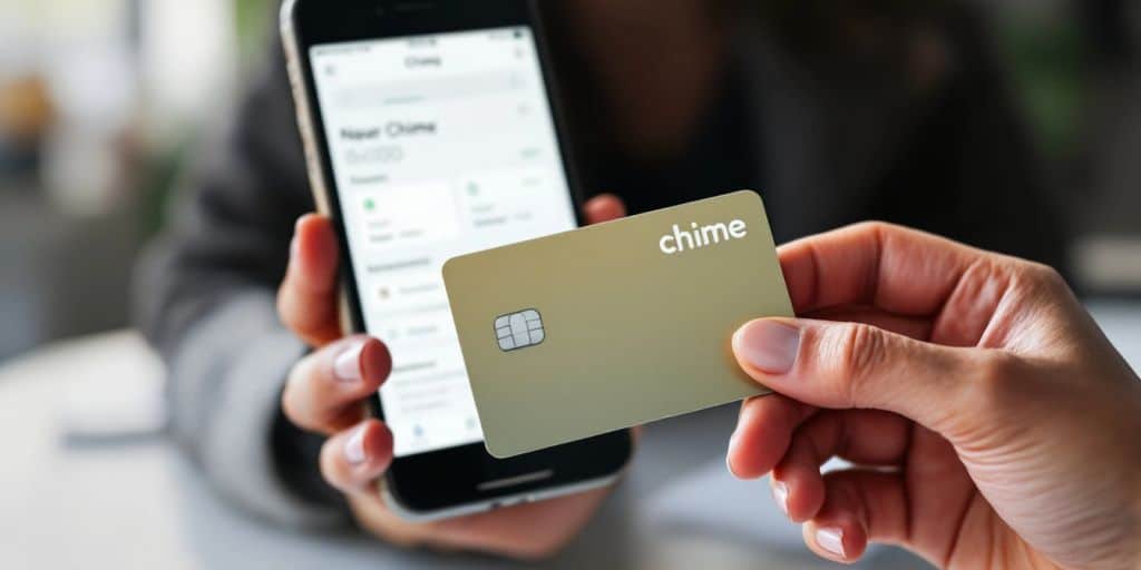 Chime card and smartphone in a modern setting.